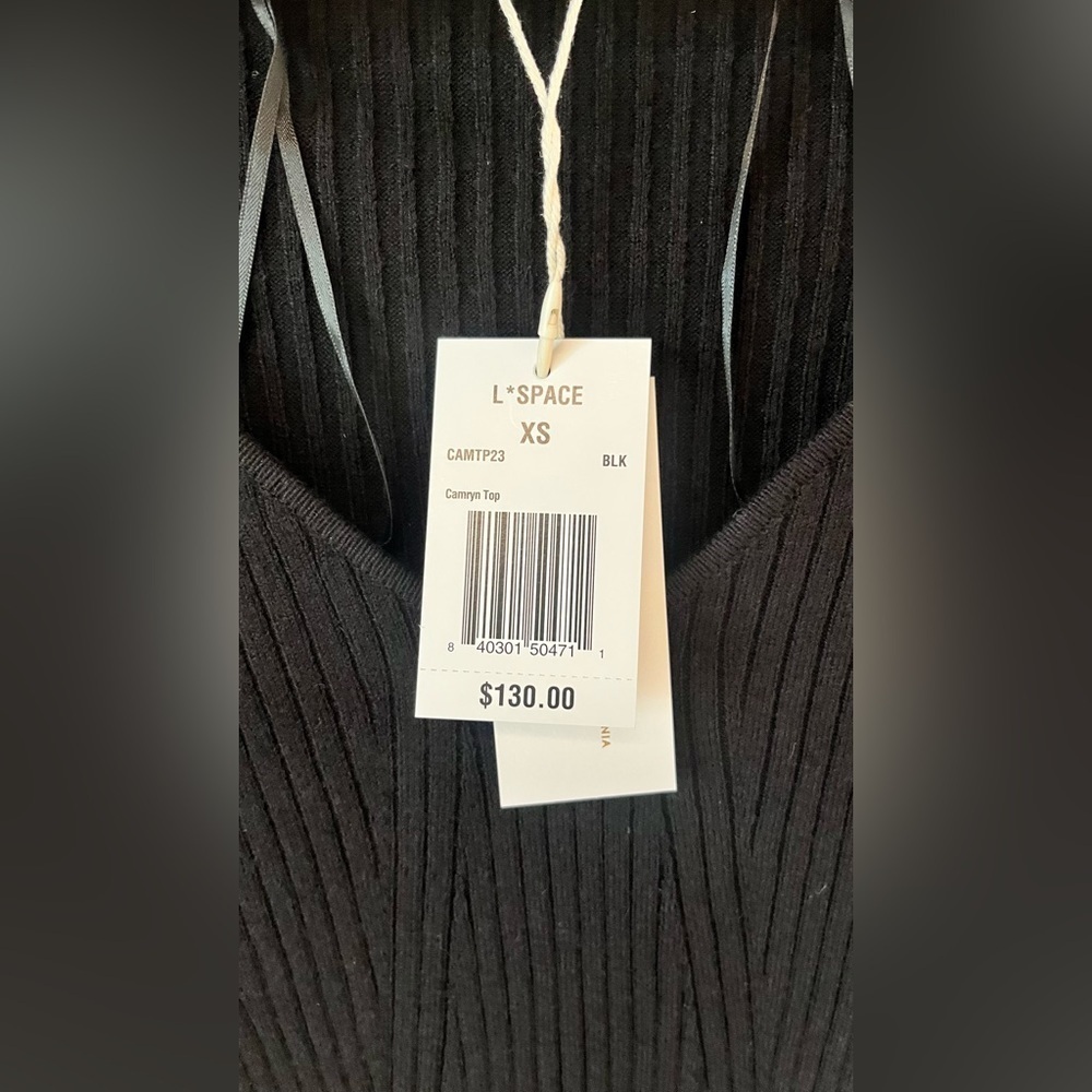 L* Space Camryn Ribbed Pullover Long Sleeve Top Women's Size XS Black - Picture 5 of 6